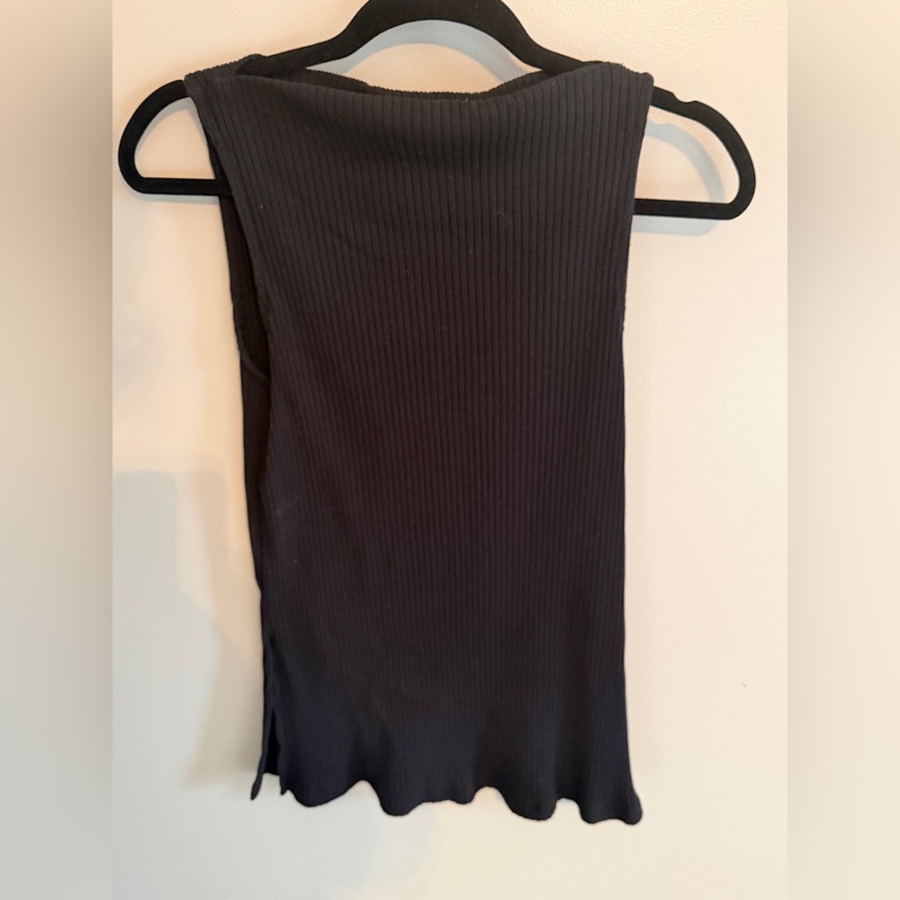 Old Navy Black Ribbed Boatneck Tank Top